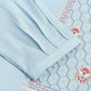 Light Blue Rayon Yoke Embroidered A-line Top - Tarini - Swadesiicart