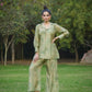 Women's Casual Fashionable Mahendi Mull Cotton co-ord set - Anya - Swadesiicart