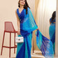 Blue Georgette Designer Printed Ready To Wear Saree - Ibiza | Swadesiicart