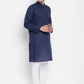 Even Apparels Blue Color Rayon Men's Kurta With Band Collar | Swadesiicart