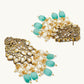 Nuyug 22K Gold-Plated Zircon Studded & Stone Beaded Strings Necklace Set | Swadesiicart
