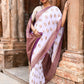 Joban Fashion Light Purple Crepe Chiffon Pure Handloom Banarasi Silk Saree | Swadesiicart