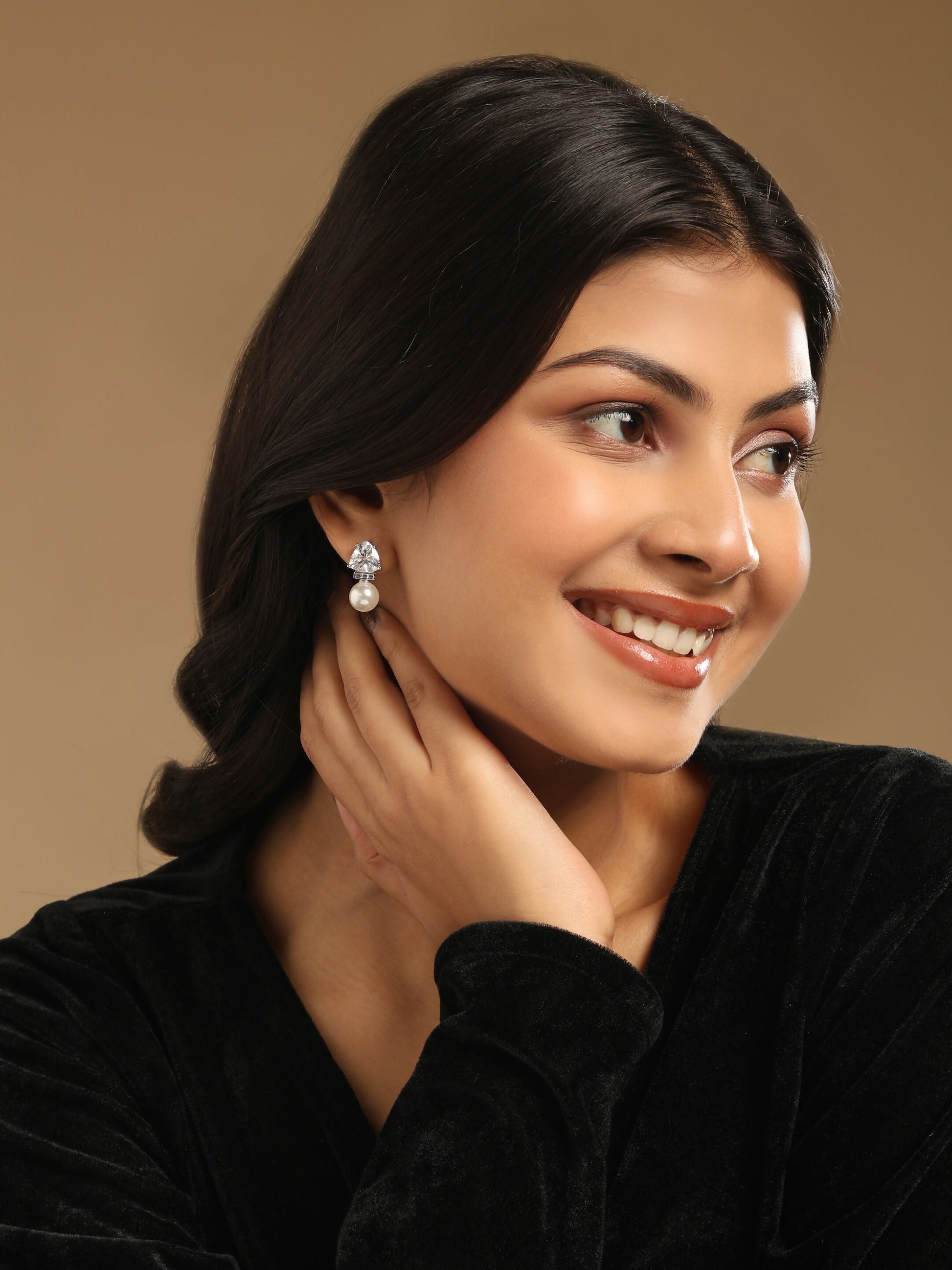 Nuyug Pearl Elegance Anti Tarnish Studs | Swadesiicart