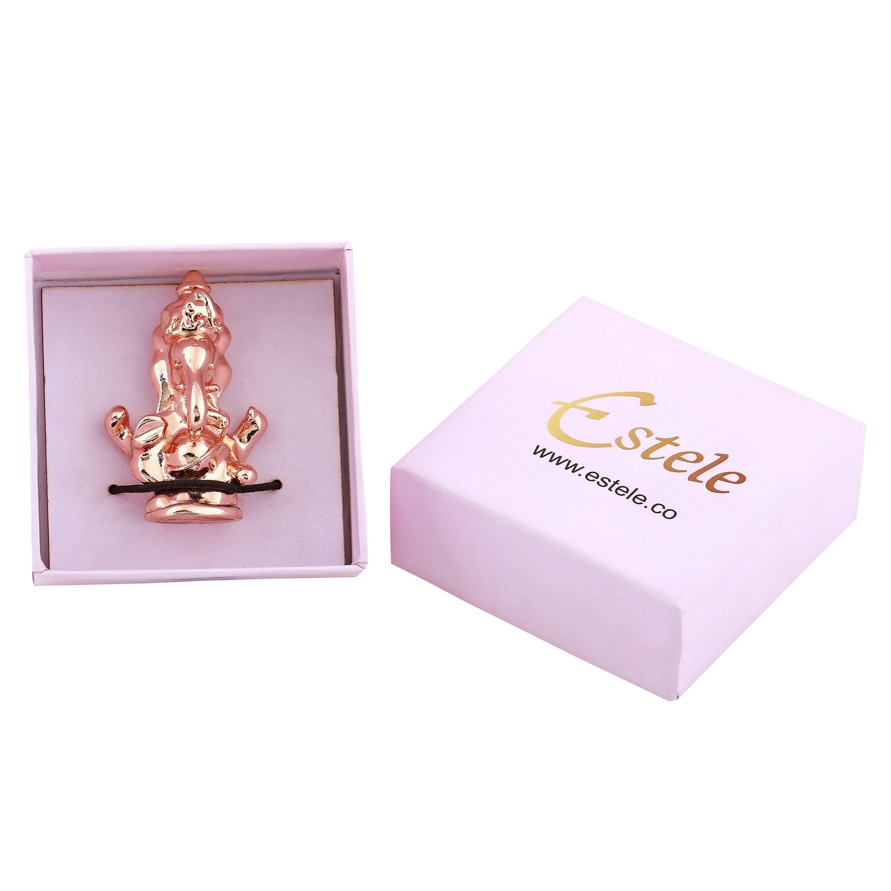 Estele Pink/Rose Gold-Polished Spiritual Lord Ganesha Idol for Gifts & HouseWarming/Home/Office Decors - Swadesiicart