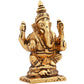 Estele Gold-Polished God of Wisdom Lord Ganesha Idol for Home/Office Decors - Swadesiicart