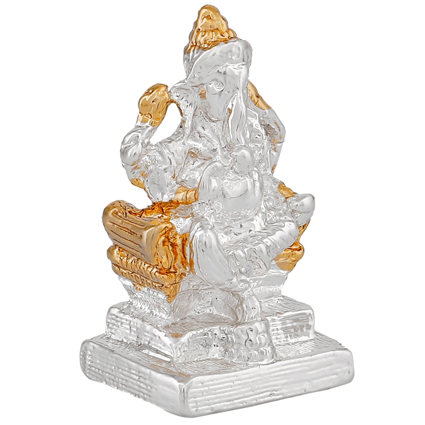 Estele Gold-Polished God of beginnings Lord Ganesha Idol for Gifts & HouseWarming/Home/Office Decors - Swadesiicart