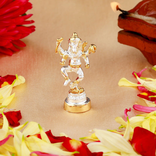 Estele Gold-Polished Spiritual Lord Ganesh Idol with standing position for Gifts & HouseWarming/Home/Office Decors - Swadesiicart