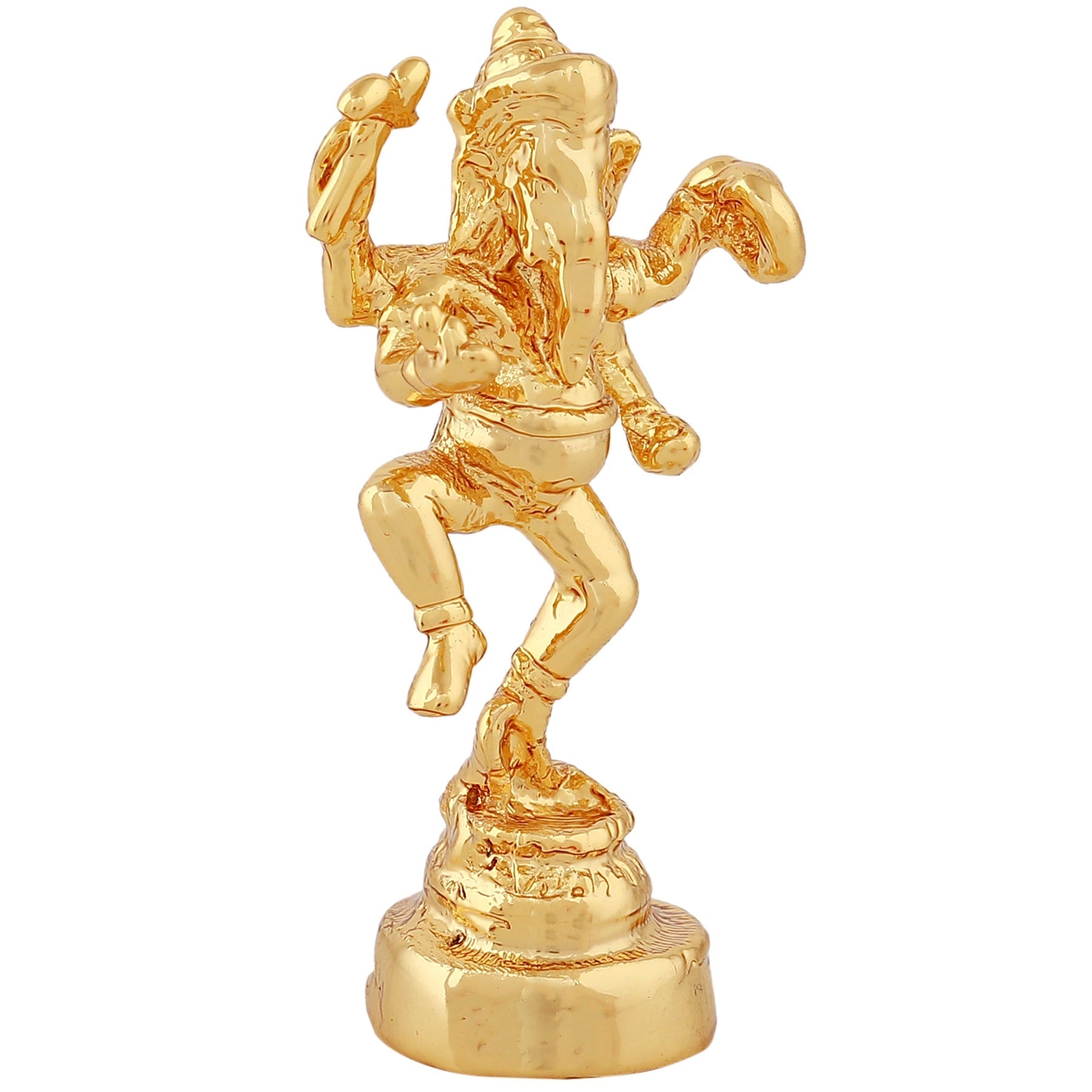 Estele Gold-Polished God of beginnings Lord Ganesha Idol with stand on one leg for Home/Office Decors - Swadesiicart