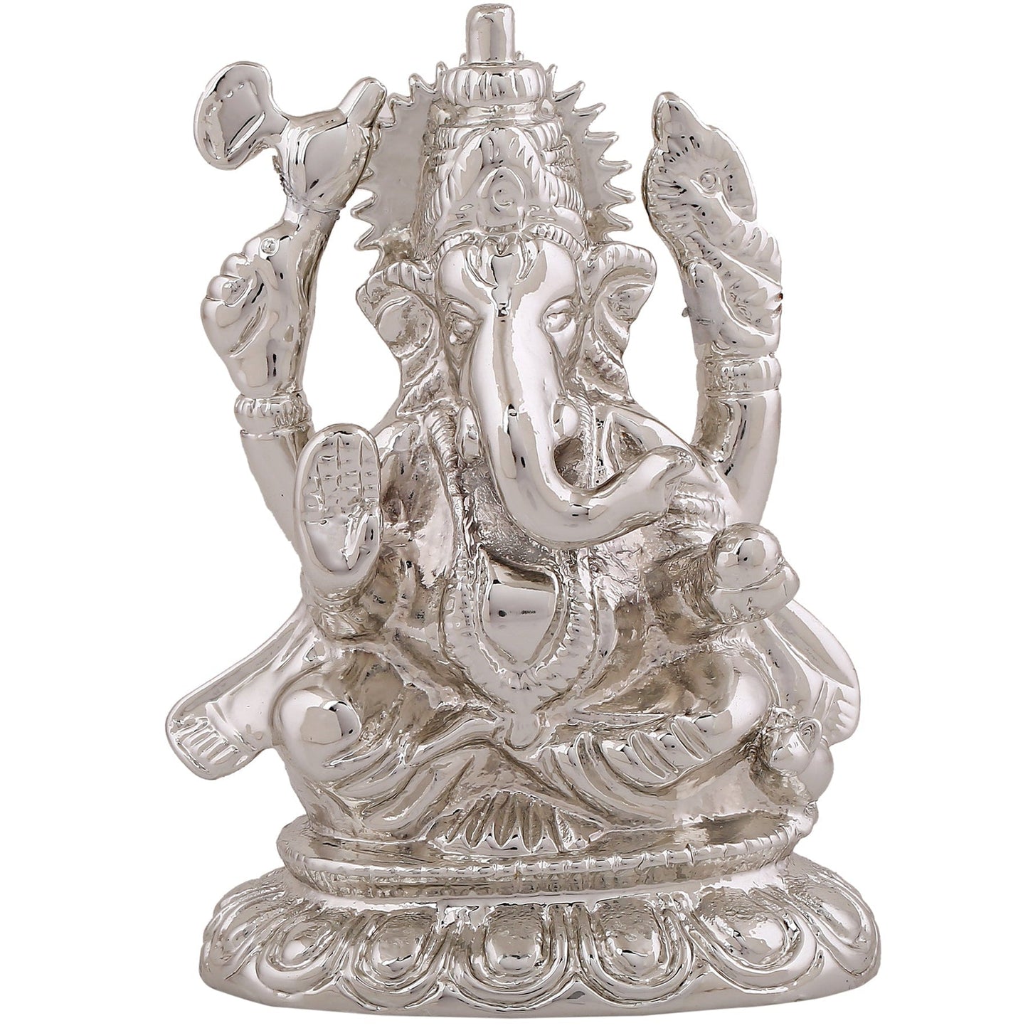 Estele Rhodium Plated Spiritual Lord Ganesha Idol for Gifts & HouseWarming/Home/Office Decors - Swadesiicart