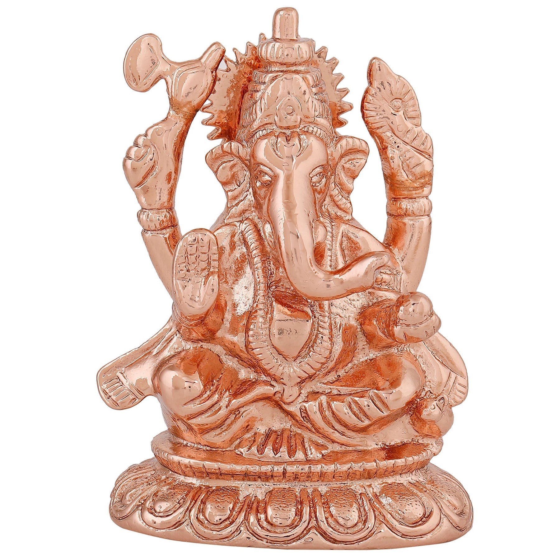 Estele Pink/Rose Gold-Polished Spiritual Ganesha Idol for Poja/Car decor - Swadesiicart