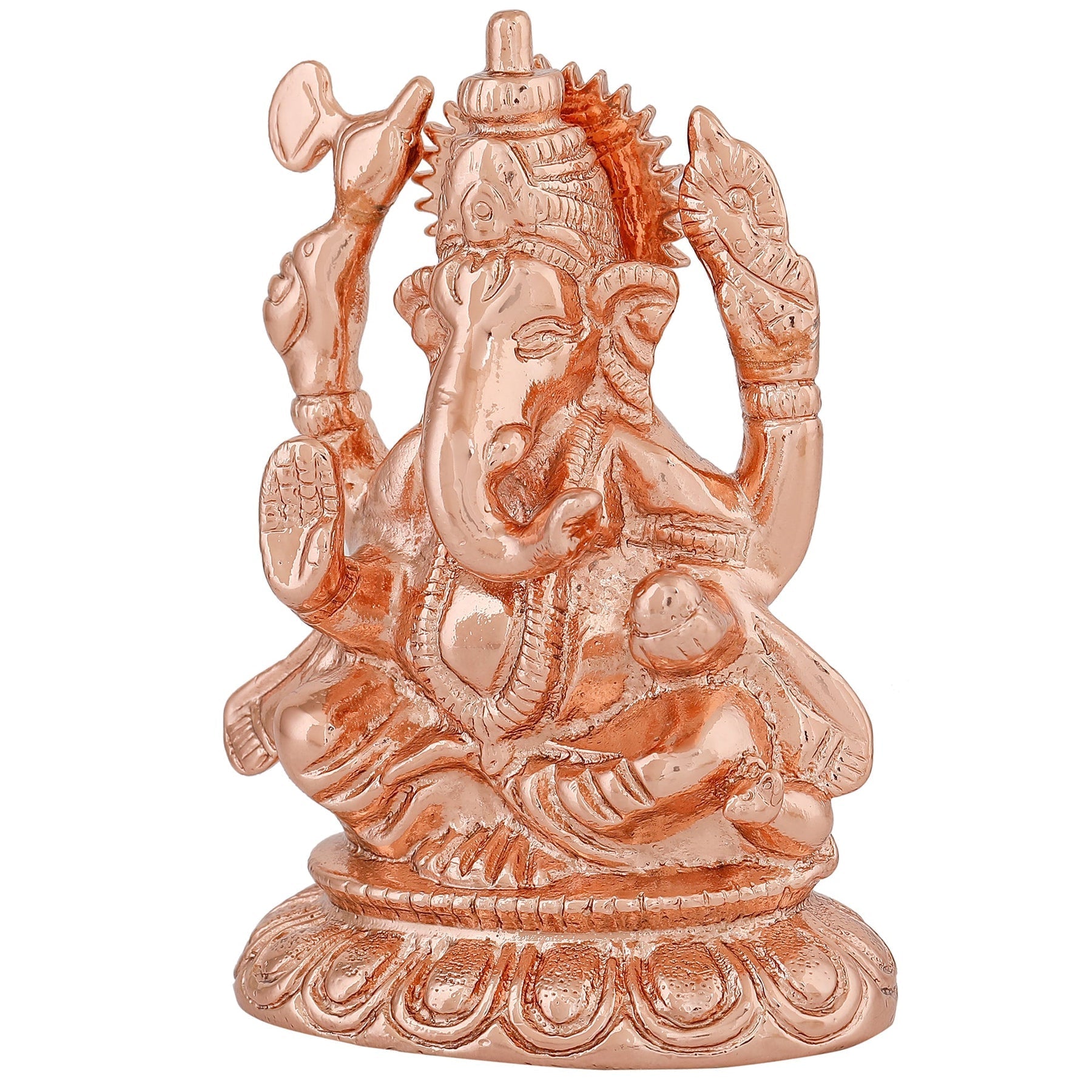 Estele Pink/Rose Gold-Polished Spiritual Ganesha Idol for Poja/Car decor - Swadesiicart