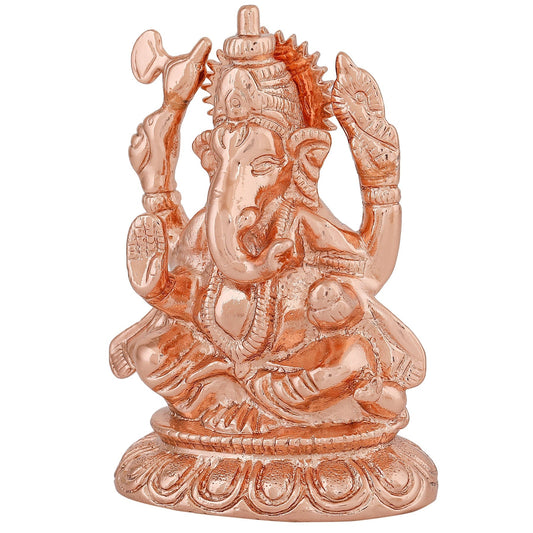 Estele Pink/Rose Gold-Polished Spiritual Ganesha Idol for Poja/Car decor - Swadesiicart