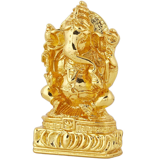 Estele Gold-Polished Spiritual Lord Ganesha Idol for Gifts & HouseWarming/Home/Office Decors - Swadesiicart