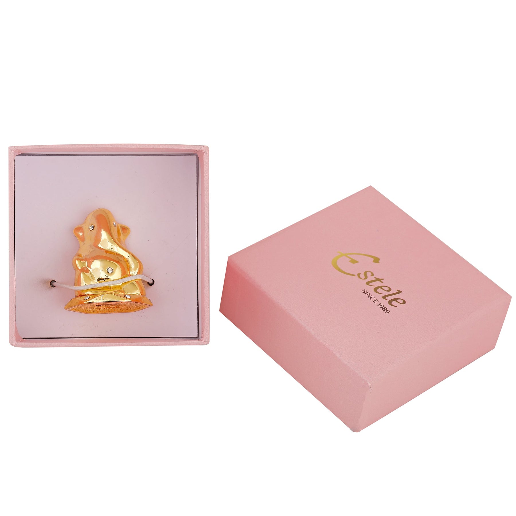 Estele Gold-Polished God of beginnings Lord Ganesha Idol for Home/Office Decors - Swadesiicart
