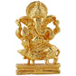 Estele Gold-Polished Spiritual Lord Mooshak Ganesha Idol for Gifts & HouseWarming/Home/Office Decors - Swadesiicart
