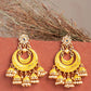 Mominos Fashion Johar Kamal Silver Meenakari Kundan Meena Jhumka