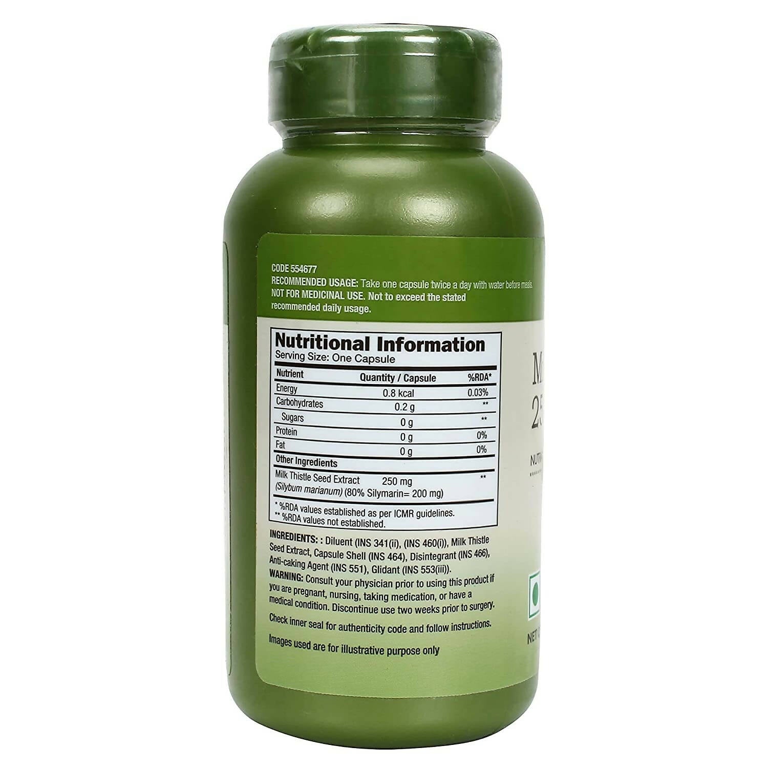 GNC Herbal Plus Milk Thistle Capsules - Swadesiicart