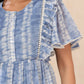 Juniper Womens Powderblue Chiffon Printed Tiered Dress | Swadesiicart
