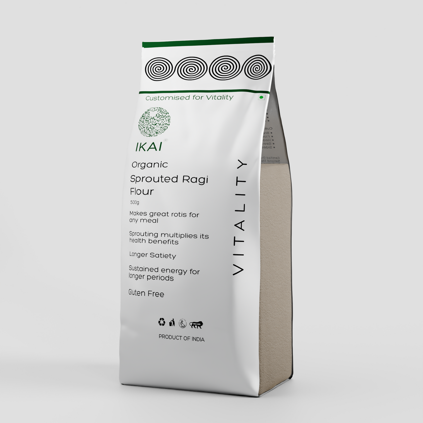 IKAI Organic Sprouted Finger Millet/Ragi Atta