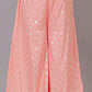 Lil Drama Fusion Fair Girls Peach Crop Top With Palazzo Co-Ordinate Set - Swadesiicart