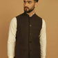 Even Apparels Pure Wool Nehru Jacket - Brown | Swadesiicart