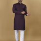Anaita Purple Embroidered Rayon Straight Kurta