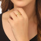 NVR Women's Western Gold-Polished Ajustable Finger Ring | Swadesiicart