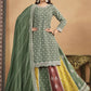 Chinnon Green Multicolor Embroidered Lehenga Style Suit - Emponline | Swadesiicart