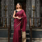 Very Much Indian VMI Exclusive Designer! Handloom Cotton Silk Saree With Sleek Golden Border - Maroon Shade | Swadesiicart