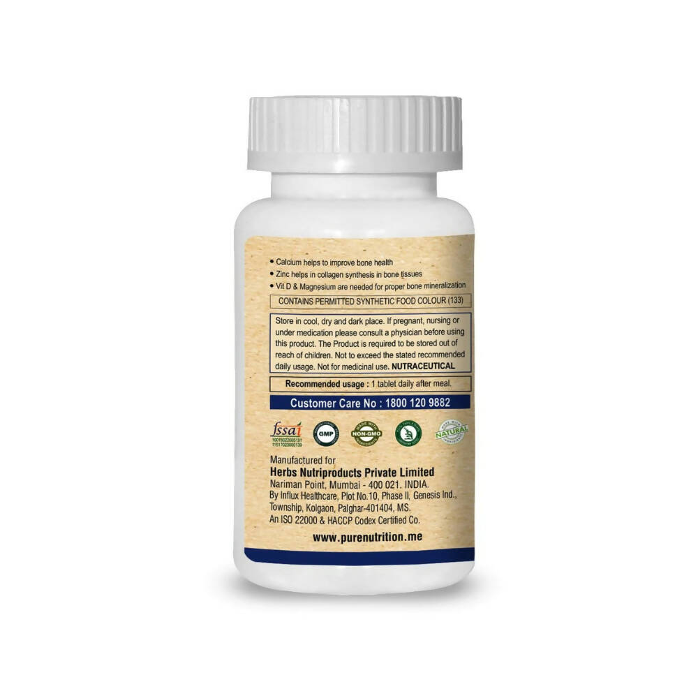 Pure Nutrition Ultra Calcium Citrate 1250mg Veg Tablets | Swadesiicart