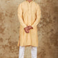 Bluesaanchi Men's Handloom Embroidered Bisque Kurta Set | Swadesiicart