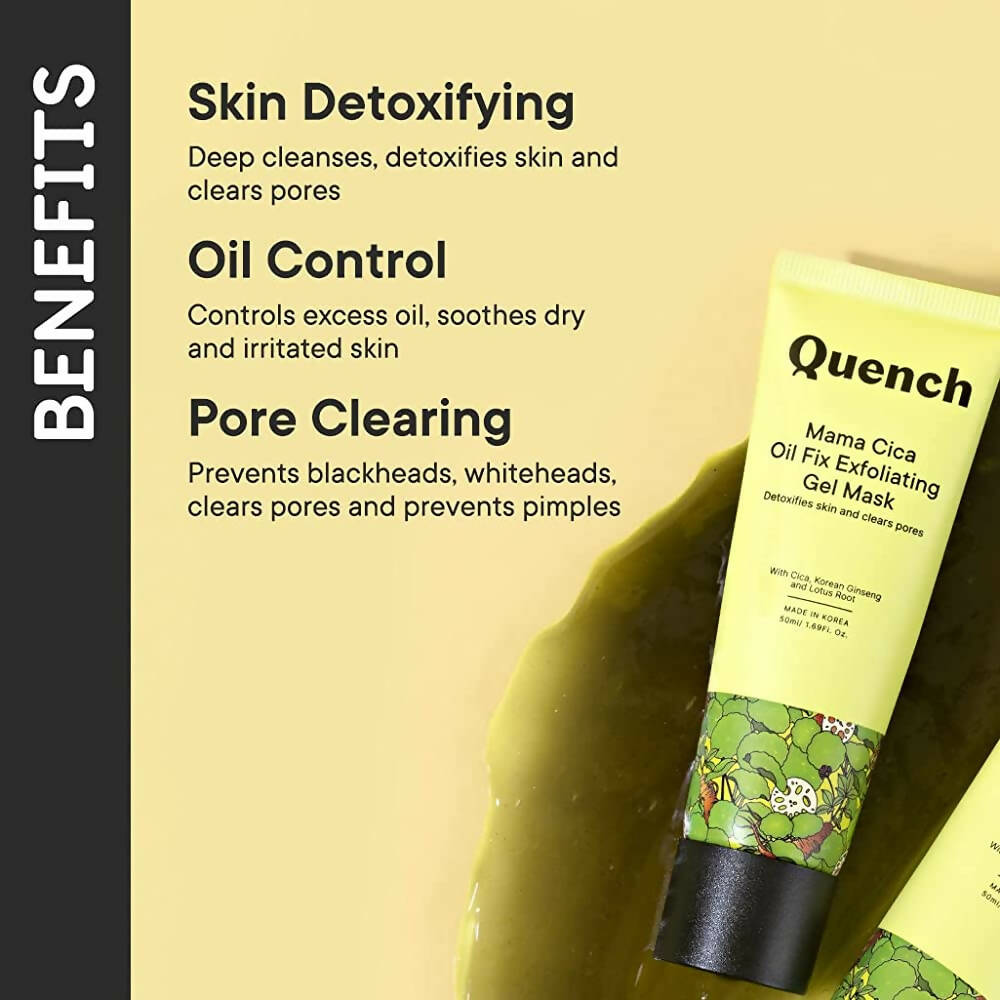 Quench Botanics Mama Cica Oil Fix Exfoliating Gel Mask - Korean Skincare | Swadesiicart
