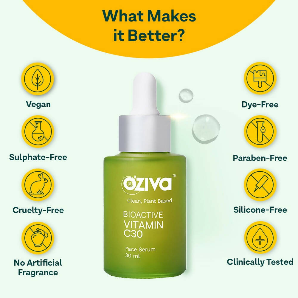 OZiva Bioactive Vitamin C30 Face Serum - Swadesiicart