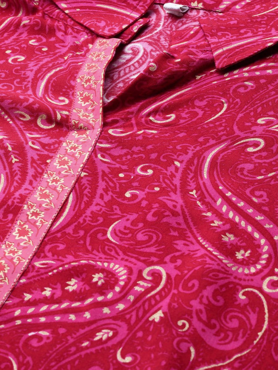 Ahalyaa Women's Traditional wear Kurta - Red | Swadesiicart