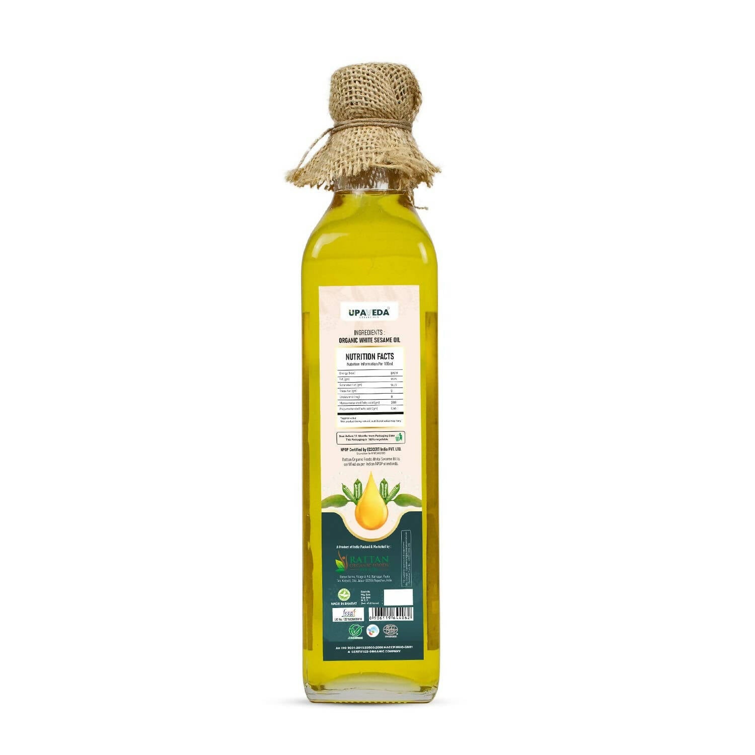 Upaveda Organic White Sesame Oil | Swadesiicart