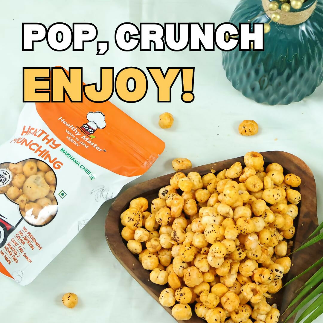 Healthy Master Crispy Makhana – Cheese Flavour Roasted Fox Nuts Snack | Swadesiicart