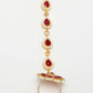 NVR Women's Red Gold-Polished Stone Studded Handcrafted Ring Bracelet - Swadesiicart