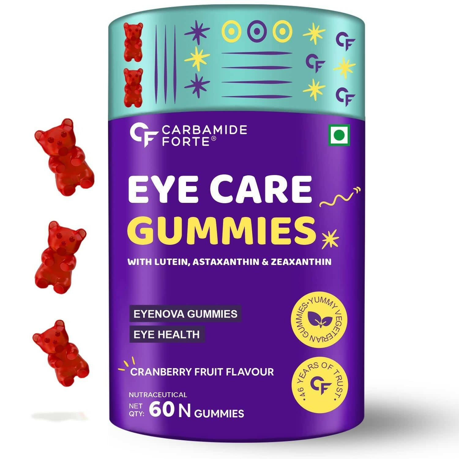 Carbamide Forte Eye Care Gummies - Cranberry Flavor | Swadesiicart