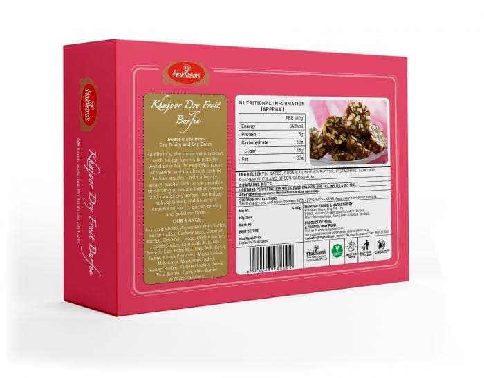 Haldiram's Khajoor Dry Fruit Burfi | Swadesiicart