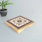 Golden Peacock Gold-Toned & Red Handcrafted Meenakari Wooden Chowki | Swadesiicart