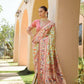 Vishnu Weaves Women's Off White Paithani Silk Zari Woven Saree with Unstitched Blouse - Swadesiicart