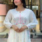 The52 White Women's Beautiful Cotton Fabric Thread Work Straight Kurta Pant and Dupatta Set - Swadesiicart