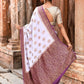 Joban Fashion Light Purple Crepe Chiffon Pure Handloom Banarasi Silk Saree | Swadesiicart
