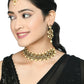 Mominos Fashion Johar Kamal Gold-Polished Brass Finish Kundan/Pearls Choker For Women (Golden) | Swadesiicart