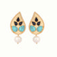 Nuyug 22K Gold Plated Black Paisley Earrings | Swadesiicart