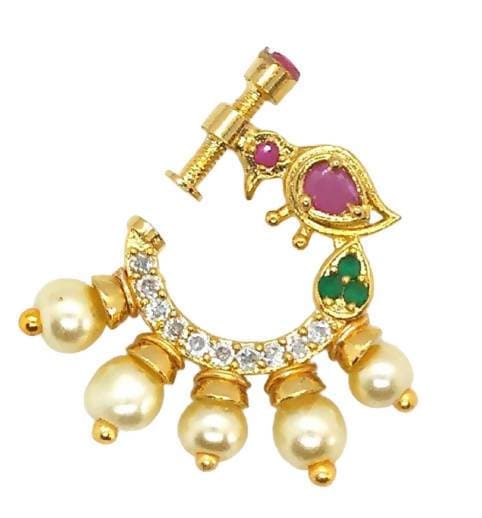 Multicolor AD Bridal Peacock Nose Ring | Swadesiicart