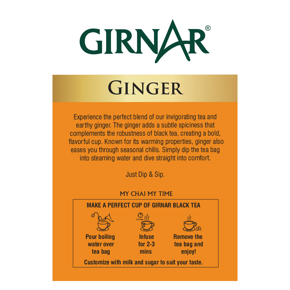 Girnar Black Tea Bags - Adrak | Swadesiicart