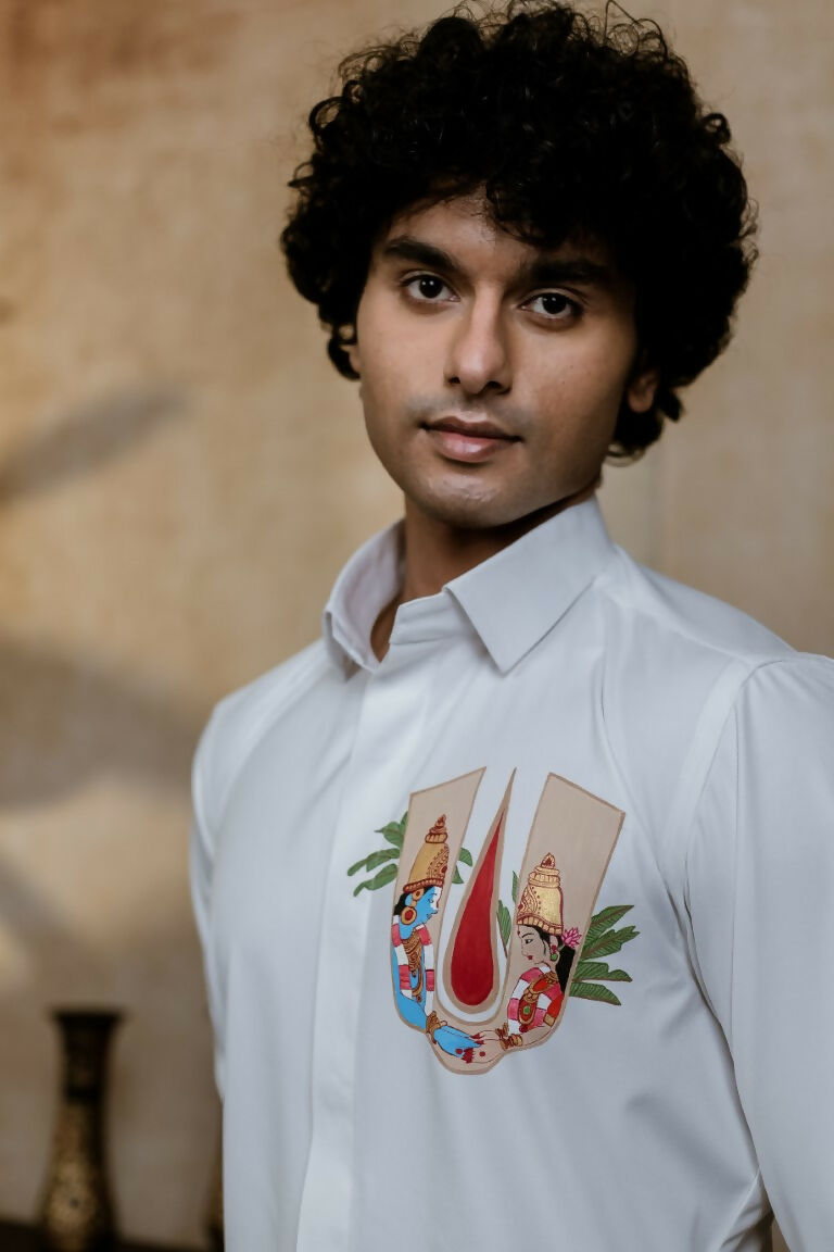 4Way White Chitra Srinivasa Shirt By Hilo Design | Swadesiicart