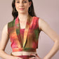 Myshka Women's Multi Printed Shawl Neck Party Top With Skirt Co-ord set - Swadesiicart