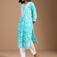 Ode by House of Pataudi Women Ethnic Motifs Embroidered Chikankari Kurta | Swadesiicart